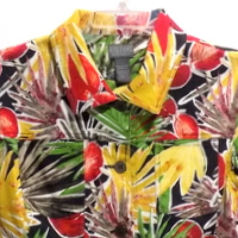 Additions By Chico's Red, Green & Yellow Tropical Print Jacket - Size:1 (Medium) - Picture 4 of 10